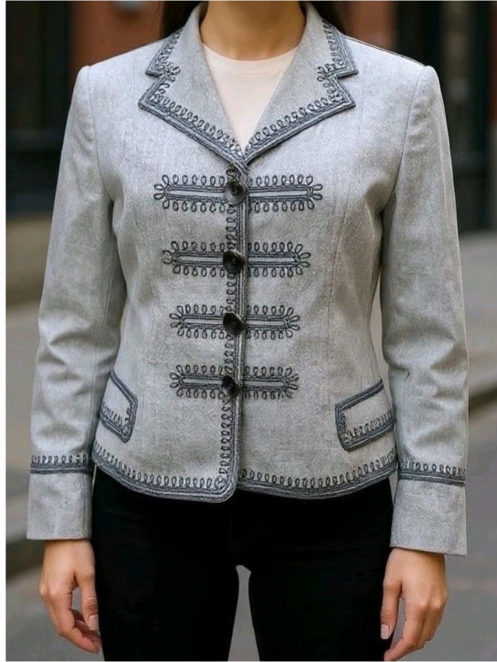 Vintage 90s Moschino Cheap & Chic Blazer Jacket brown Embroidery Women's Jacket